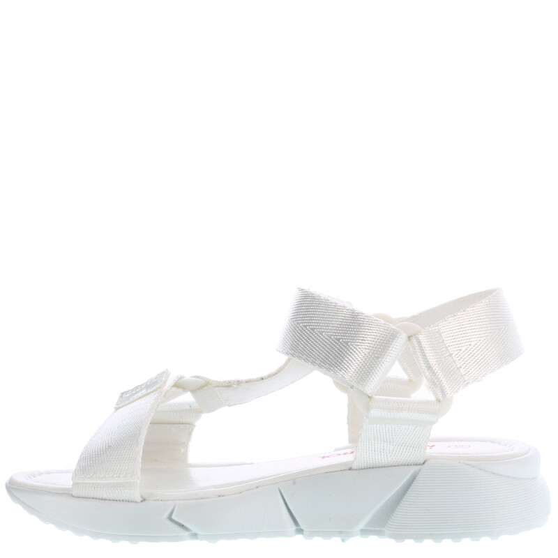 Sandalias de Niña MINI Miss Carol GRETA con cintas y velcro Blanco
