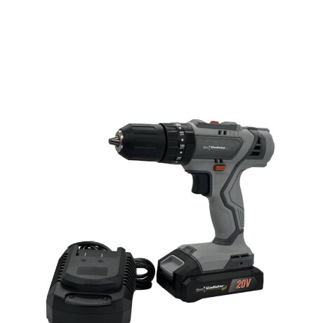 Taladro Gladiator recargable 20V TPG613/1/20C1+ Lijadora L631/20 Gris y Naranja