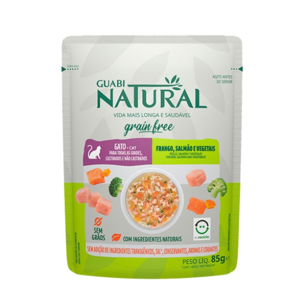 GUABI NATURAL GRAIN FREE GATO SOBRE POLLO, SALMÓN Y VEGETALES X85G GUABI NATURAL GRAIN FREE GATO SOBRE POLLO, SALMÓN Y VEGETALES X85G