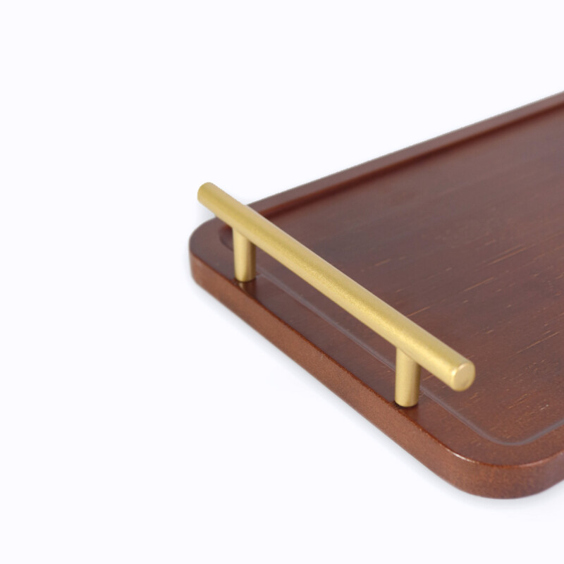 BANDEJA RECT MARRON C/MANIJA 40X19.5X5.2CM Unica