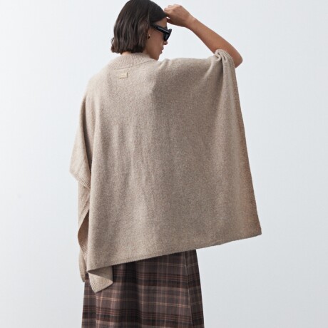 PONCHO DORIEL Beige Melange