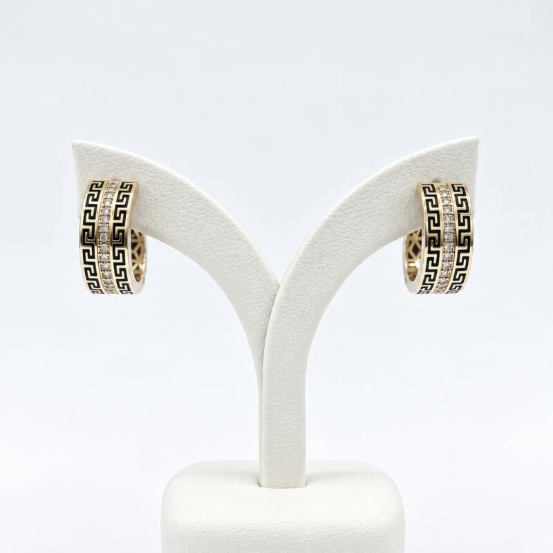 Aros con guarda griega Oro 10 Kt Aros con guarda griega Oro 10 Kt