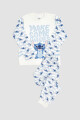 Pijama infantil stitch con manga larga pantalon Celeste