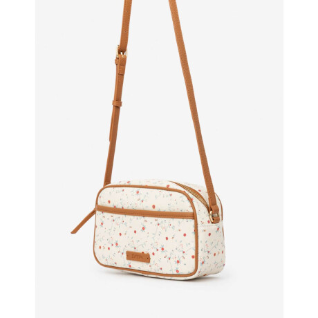 Bandolera Con Bolsillo Delantero Estampado Flores