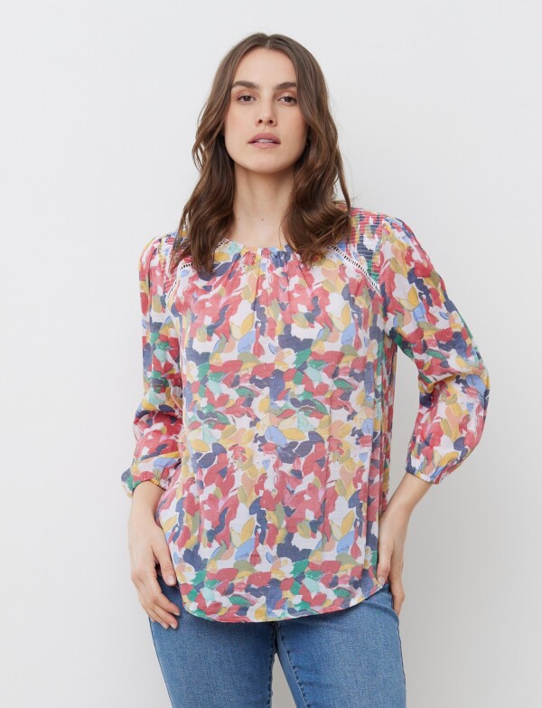 Blusa Abstract MULTI/ROJO