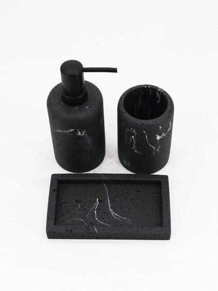 BAÑO SET 3 PCS RESINA NEGRO