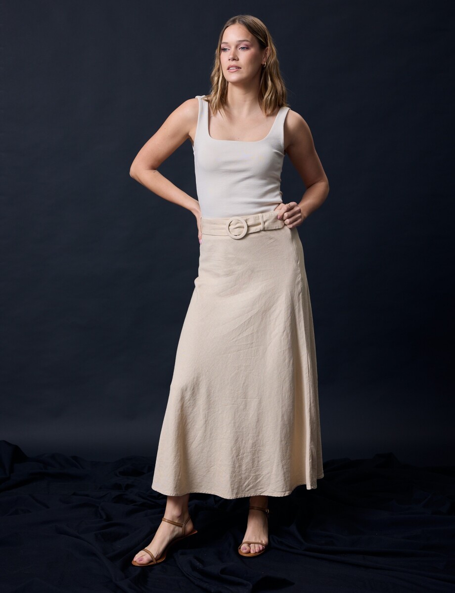 Falda Lino - Beige 