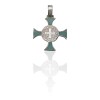 Dije Cruz San Benito-Plata 925-Resina verde-CP3132 Sinpiedra