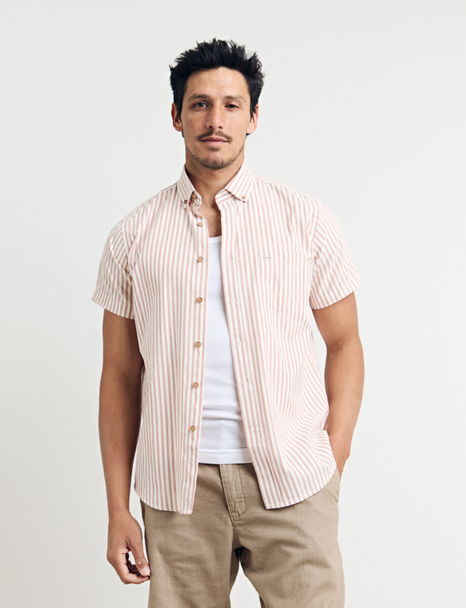 012672 CAMISA HARRINGTON LABEL Rojo/blanco