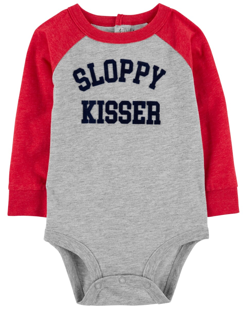 Body de algodón manga larga estampa "sloppy kisser" 