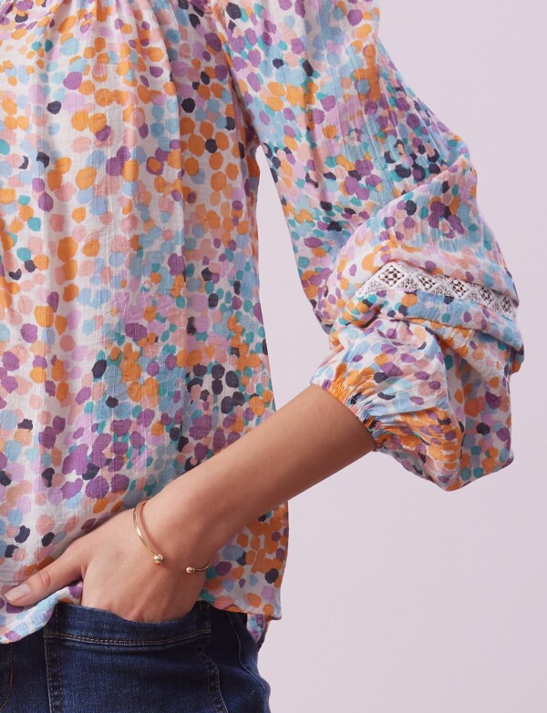 Blusa Printed MULTI/ANARANJADO