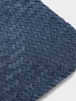 Bolso Shopper De Piel Trenzada azul-marino
