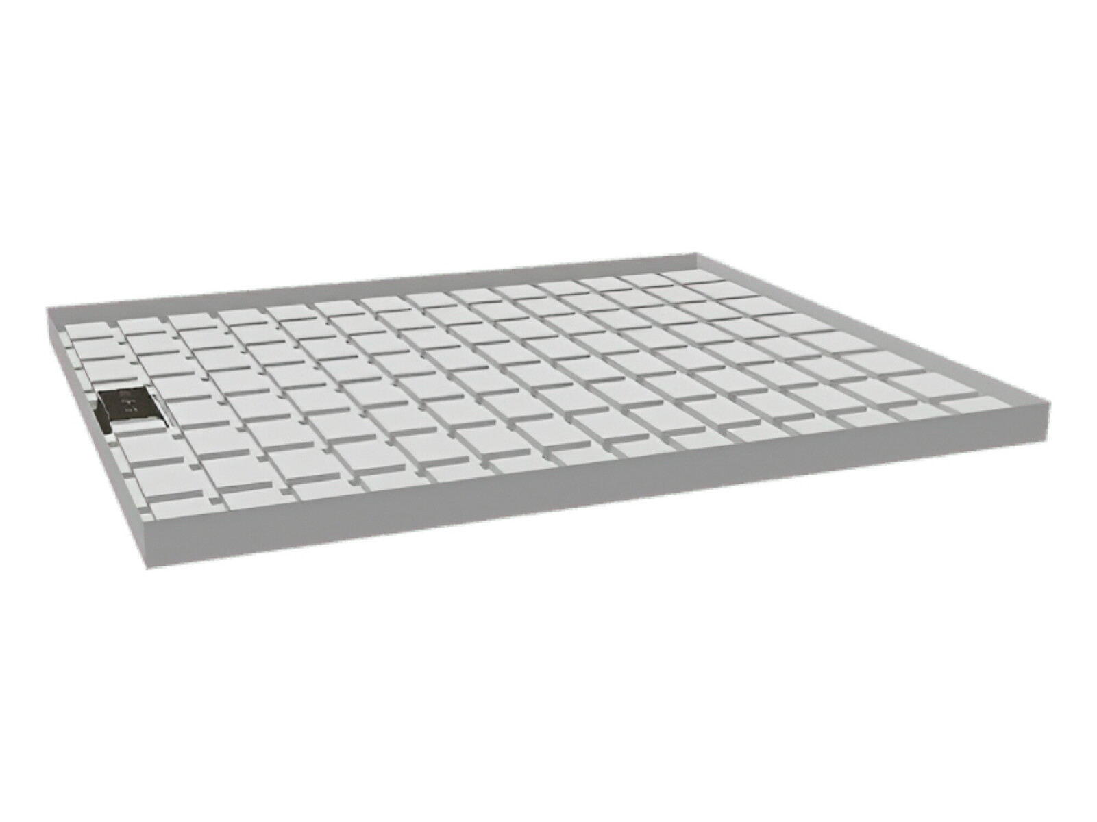 Bandeja rolling bench ranurada con desague 122x144 
