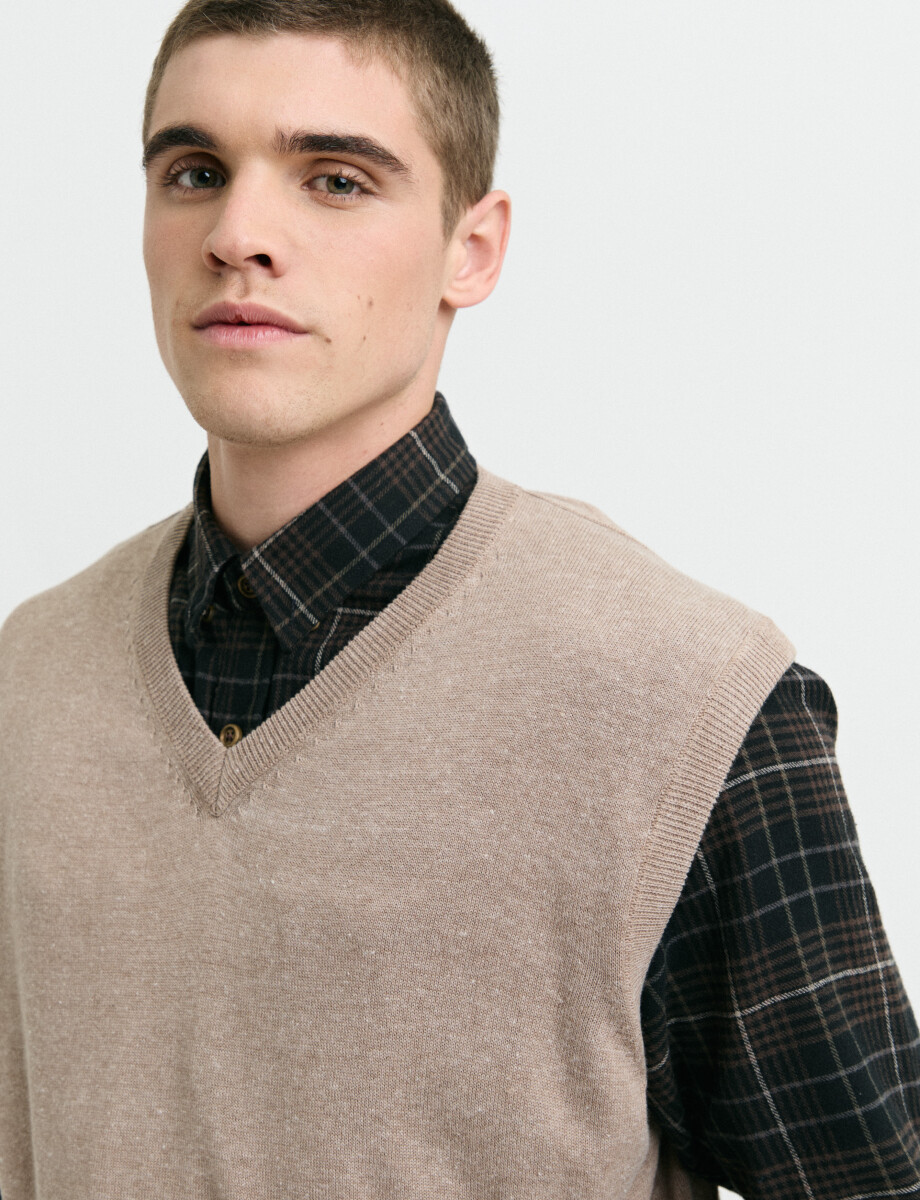 470885 CHALECO HARRINGTON LABEL Tostado