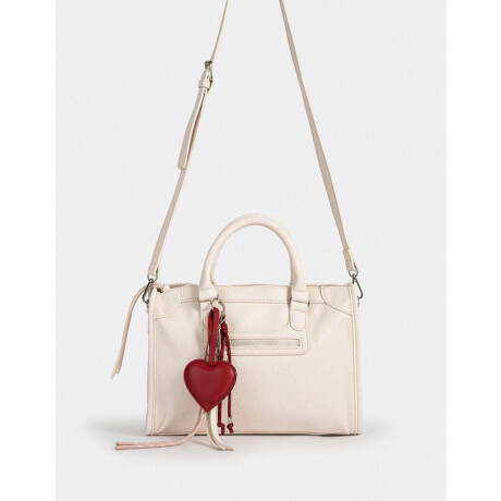 Cartera City Con Charm Blanco Crudo