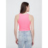 V-SL RIB 2X2 LOGO CROP TANK NEON PINK ROSE