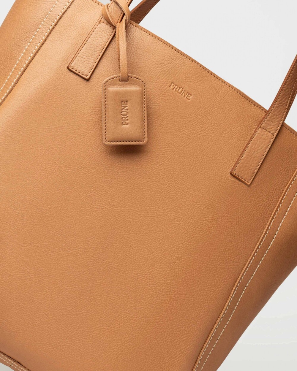 Shopper Vera en cuero vegetal liso Vaqueta