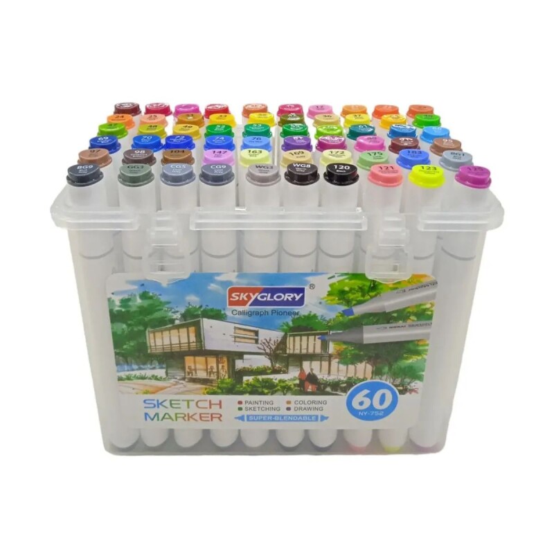 Sketch Markers Doble pta SkyGlory x 60 unis Sketch Markers Doble pta SkyGlory x 60 unis