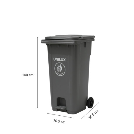 CONTENEDOR DE BASURA CON RUEDAS 240 LITROS Contenedor de Basura con Ruedas 240 Litros Gris