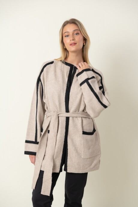 SACO GALENA Beige c/negro