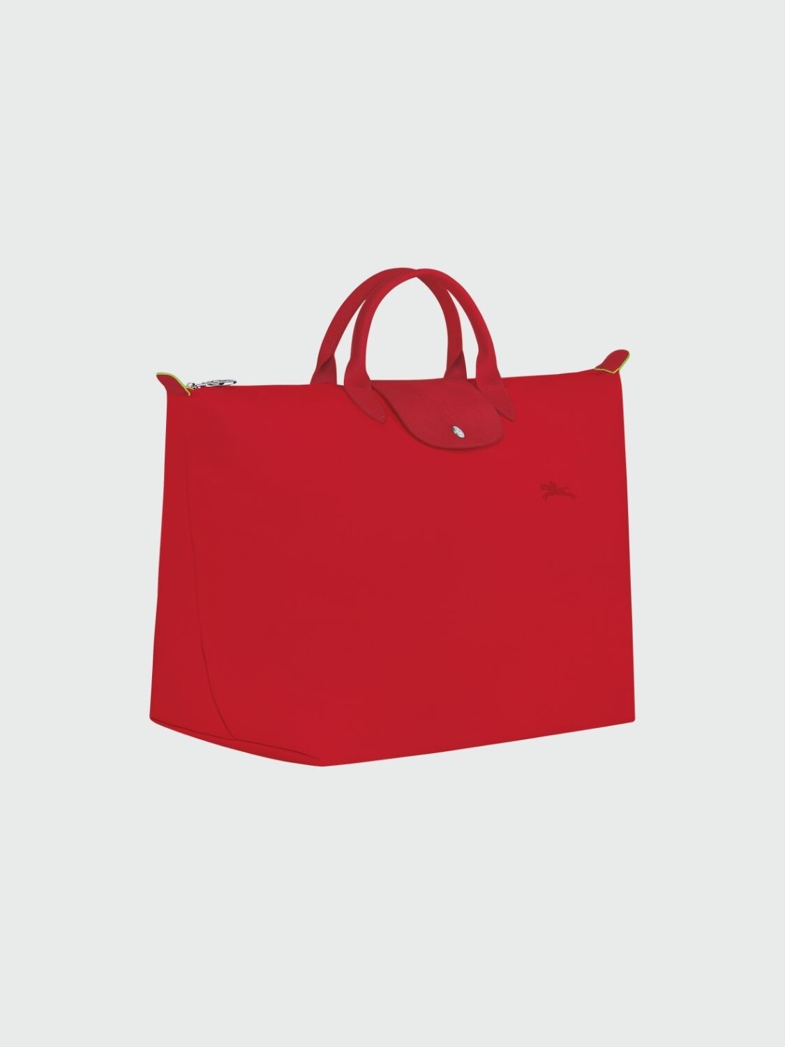 Longchamp -Bolso de viaje Longchamp plegable con cierre y asa corta, Le pliage green Rojo