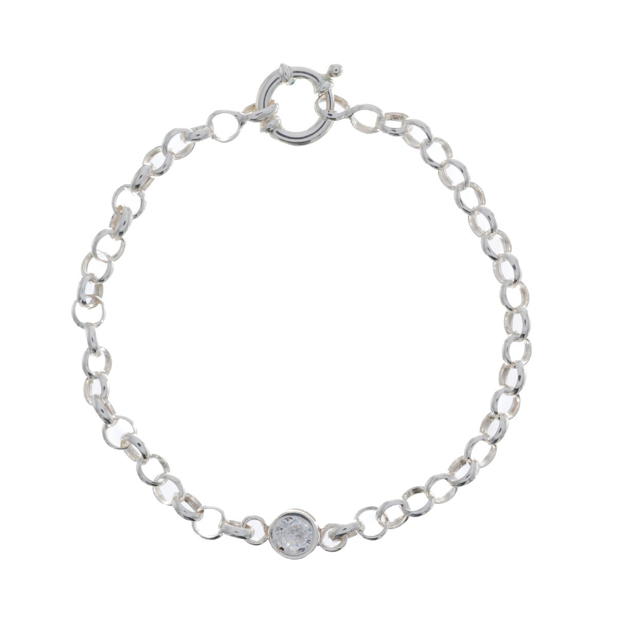 Pulsera de plata 925 con circonia, ROLO. 