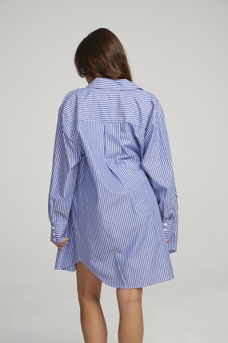 CAMISA STRIPE SHIRTING Celeste