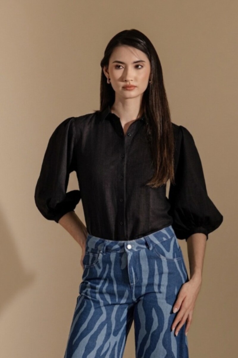 Camisa Casual. Negro
