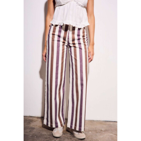 Jean Rayado Wide Leg Multi