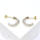 Caravanas En 2 Colores Oro 18K , Brillantes Y Zafiro Caravanas En 2 Colores Oro 18K , Brillantes Y Zafiro