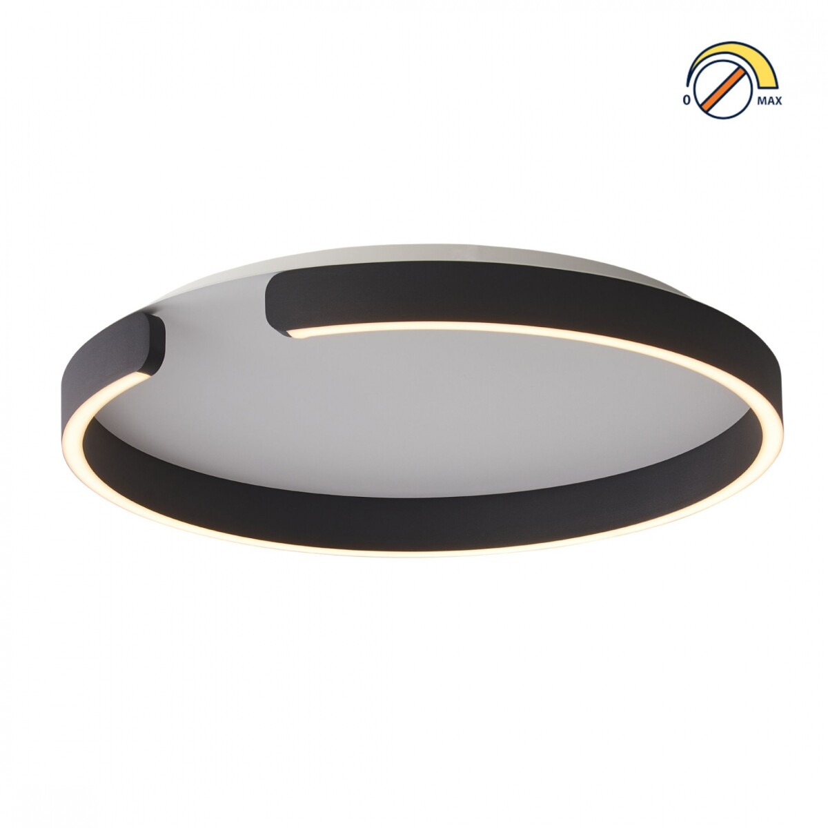 Plafón LED, Diseño anillo cortado, Dimerizable 30W 40CM - NEGRO 