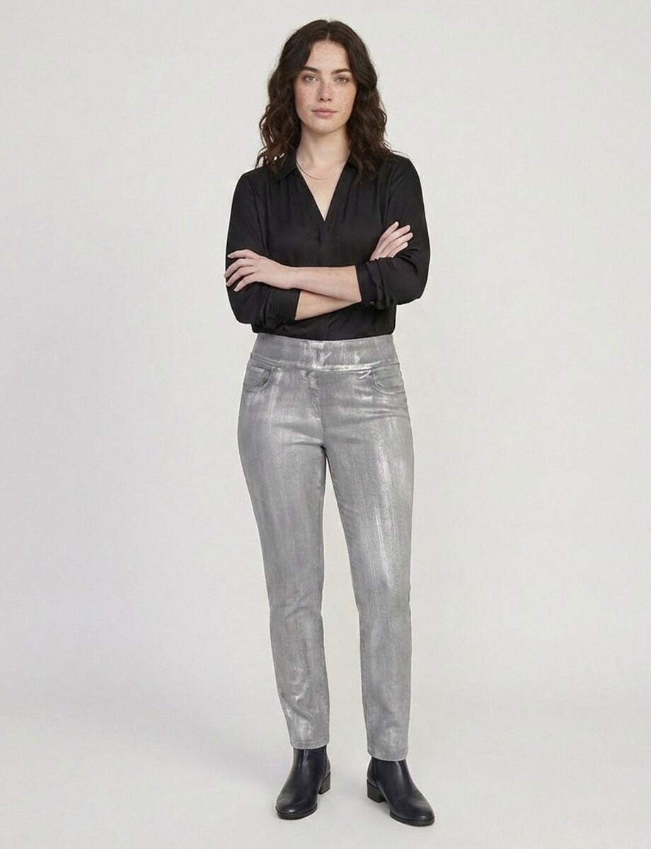 Jegging Metalizada - Gris 