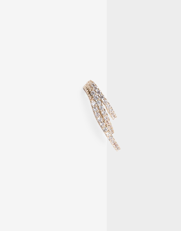 Bijou Cuff Strass Aro Cuff Triple Bañado En Oro - Dorado
