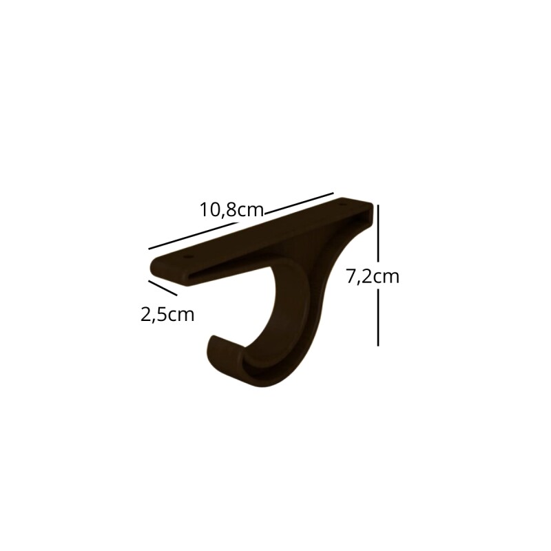 Set x2 soporte de techo simple 28mm x 19mm MARRON OSCURO