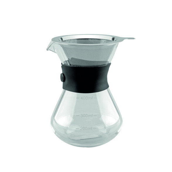 Cafetera con colador en vidrio y acero inox. -TRAMONTINA TF6628