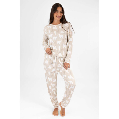 Pijama llama pattern Beige