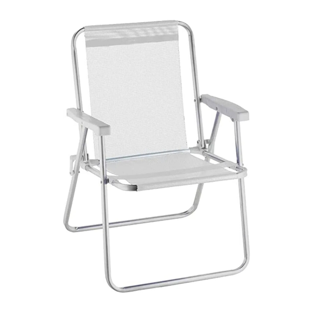 Silla Alta Aluminio Reposera Mor 110 kg Plegable Sannet - Blanco 