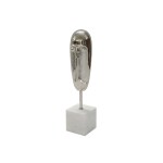 ESCULTURA DE ROSTRO ALUMINIO/MARMOL 7.5x7.5x34CM ESCULTURA DE ROSTRO ALUMINIO/MARMOL 7.5x7.5x34CM