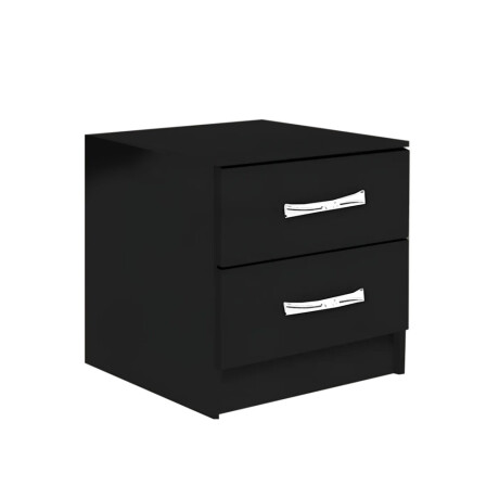 Mesa De Luz Dormitorio 2 Cajones Compramas NEGRO