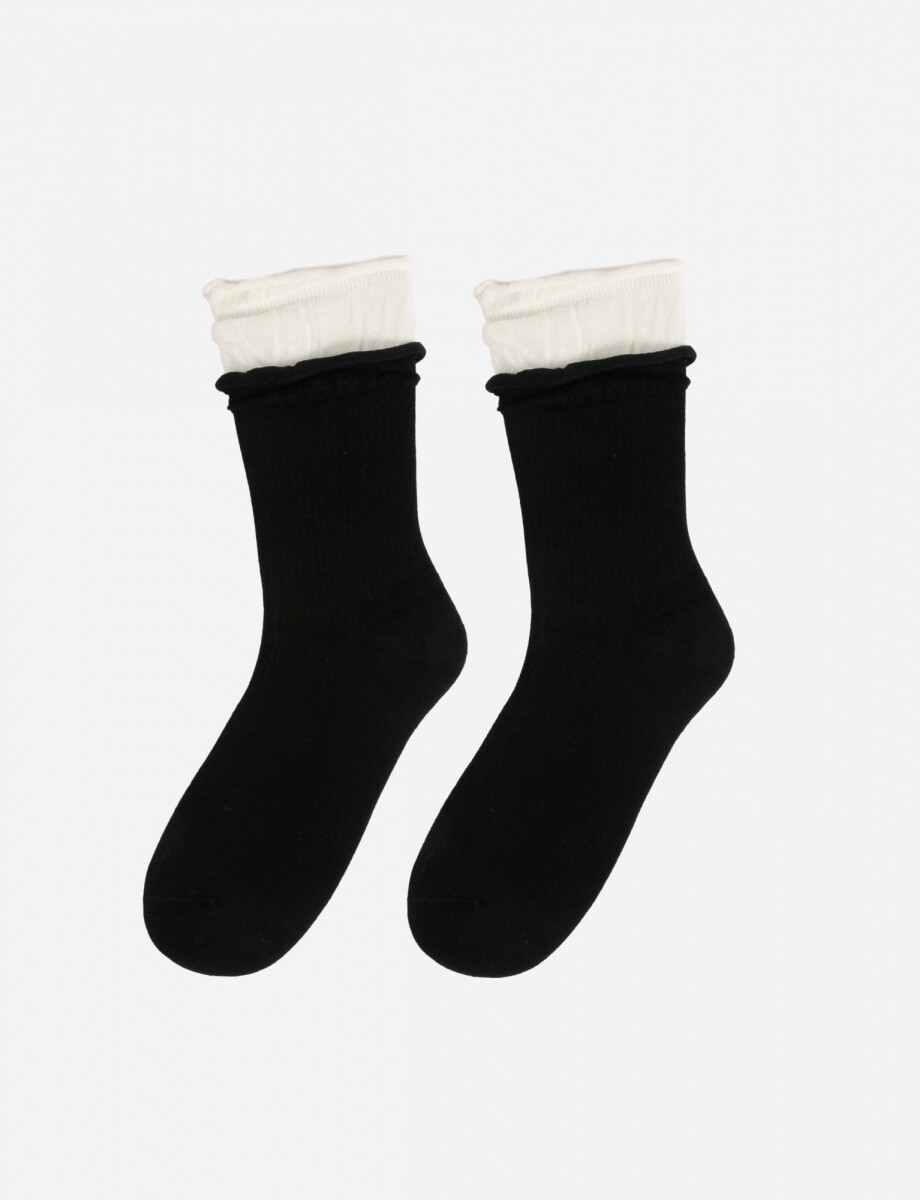 Medias doble detalle - negro 