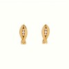 Caravanas Pez oro- Oro bajo - Zirconia - CA8099 conpiedra