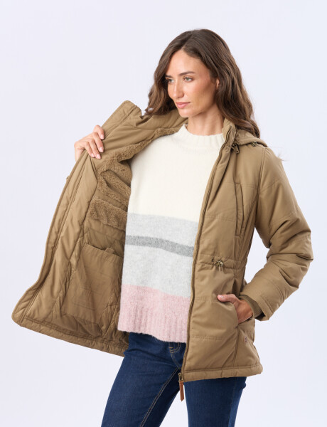 CAMPERA DE ABRIGO CON FORRO DE SHERPA Beige