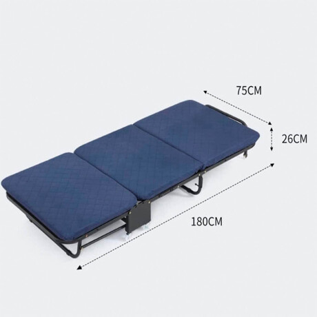 Catre Cama Plegable 180x75cm Acolchonado P/camping Azul