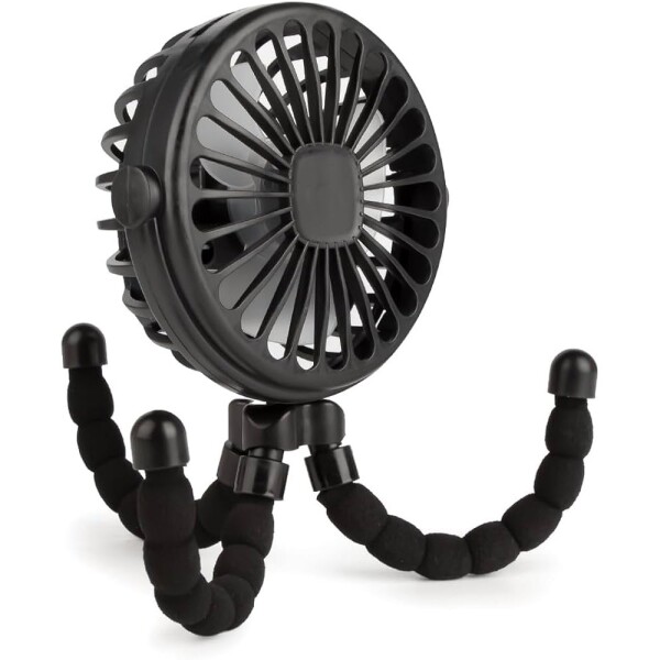 Ventilador Portatil Recargable Tripode Escritorio Mesa 3 Vel Variante Color Negro