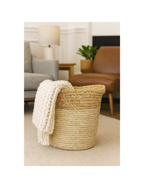 CESTO TEJIDO C/ASAS D28x31CM CREMA/NATURAL CESTO TEJIDO C/ASAS D28x31CM CREMA/NATURAL