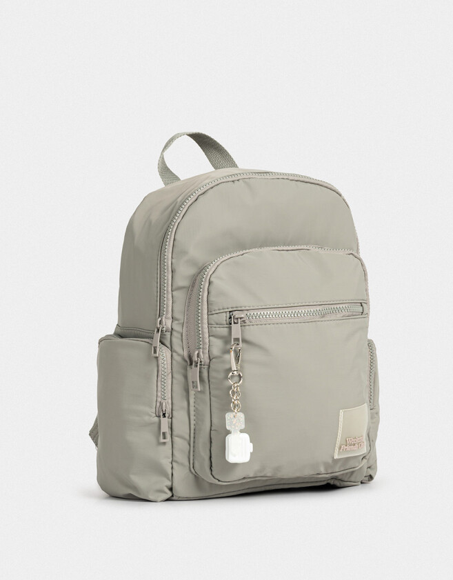 Mochilas Urbanas Mochila Urbana Con Charm - Gris Claro