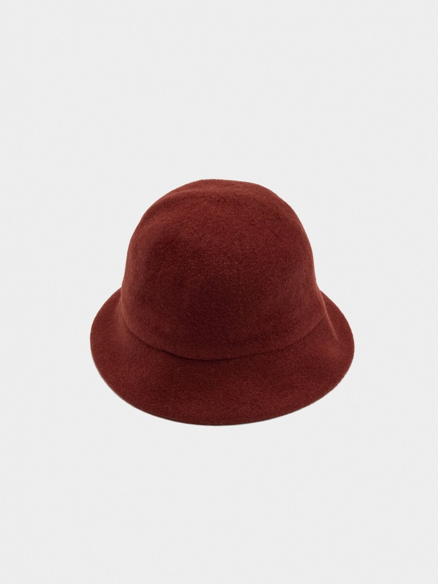 Sombrero Bucket De Lana canela