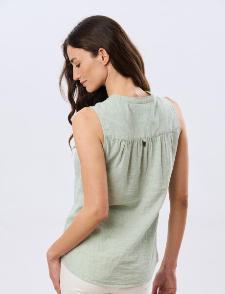 CAMISA DE LINO Menta