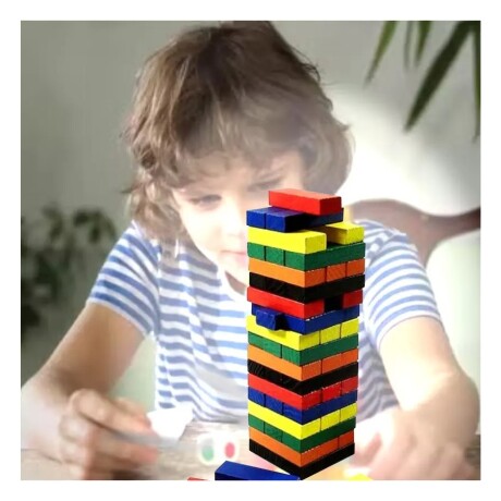 Juego de Ingenio Jenga de Madera en Colores 54 Piezas 001