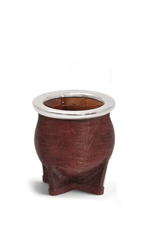MATE DE CERÁMICA CHICO DELTA QUEBRADO CHOCOLATE